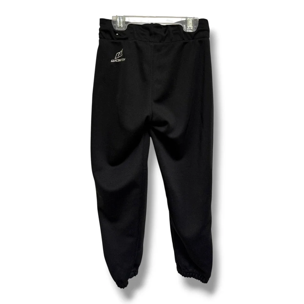 Worth Girls Black Softball Pants ACAGFP31 Youth‎ Medium Double Snap Athletic